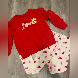 NWT - Cat & Jack Girls 5T Love Sweater and Heart Pants Set
